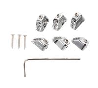 Gatuida 6 tuercas de bloqueo para cuerdas de guitarra - Sujeciones metálicas para puente de guitarra eléctrica sin clavijero - Ajuste preciso y fácil instalación 0,5 x 0,3 pulgadas