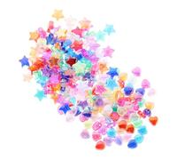 Gatuida 600 piezas Cuentas Acrílicas Transparentes Forma de Estrella y Corazón para Manualidades Espaciadoras Coloridas para Pulseras y Collares Abalorios Resistente y Brillantes para