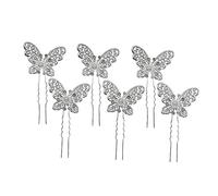 Gatuida 6piezas Horquillas De Perla Mariposas Plateadas Para Boda Accesorios Vintage Pelo De Novia Adornos De Cabello Para Mujer