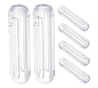 Gatuida 6piezas Mango Acanalado Transparente para Barra De Cortina Agarre Ergonómico para Decoración De Salones y Dormitorios