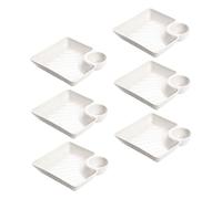 Gatuida 6piezas Plato De Aperitivos Con Plato Para Mojar Bandeja Dividida De Plástico Para Patatas Fritas Salsas Verduras Dulces y Aperitivos