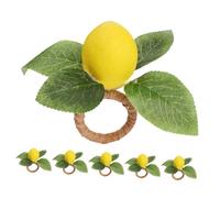 Gatuida 6piezas Servilleteros Limón Elegantes y Duraderos para Decoración Mesa Fiesta Cumpleaños y Despedida Soltera Anillos para Servilletas para Cenas y Reuniones Familiares