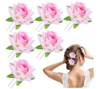 Gatuida 6piezas -shape Hairpins with Artificial Flower Design Elegant Wedding Hair Accessories for Brides and Special Occasions