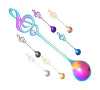 Gatuida 7 piezas Cucharas Inoxidable Forma de Musical Cucharillas para Café y Postres Cucharas para con Mango Ergonómico Aptas para Hogar y Restaurante