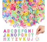 Gatuida 700 Unidades Cuentas de Acrílico Letras A-z Estilo Macaron para Hacer Pulseras y Collares, Tacto Suave y Diseño Decorativo para Manualidades Artesanales