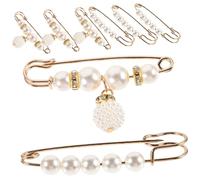 Gatuida 8 piezas Broches de Perlas para Sujetar Alfileres de Seguridad para Pantalones y Faldas Ajustadores de Cintura Elegantes y para Ropa