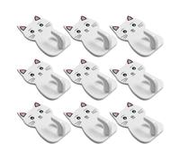 Gatuida 9 Ganchos Adhesivos Pequeños Forma de Gato para Baño Gancho para Toallas de Pared y Almacenamiento Color Gato Oreja Aleatorio Decoración Práctica Color Aleatorio