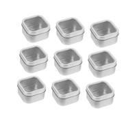 Gatuida 9 piezas Cajas de Almacenamiento de Hojalata con Ventana Transparente Diseño Curvo Seguro Multiusos para Joyas y Oficina Color Plateado Resistente y Duradero