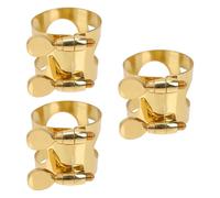 Gatuida Abrazadera de Boquilla para Saxofón Alto de Latón Dorado, Ajustable con Doble Tornillo, 3 Piezas para Principiantes y Estudiantes, Accesorios para Saxofón Alto con