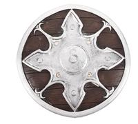 Gatuida Accesorio para Disfraz de Halloween - Escudo Medieval para Caballero Guerrero - Escudo Redondo de Juguete para Juegos de rol en Fiestas de Disfraces, 31,5 cm (12,4").