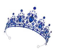 Gatuida Accesorios el Cabello Tiara de Boda Diadema Nupcial con Gemas de Imitación Azules para Novia para Celebraciones y Tiaras Nupciales