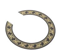 Gatuida Adhesivo para la boca de guitarra acústica: 105 mm de diámetro interior, incrustaciones de plástico dorado, decoración - Calcomanía artesanal para instrumentos musicales de guitarra