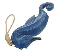 Gatuida Adorno Colgante de Caballito de Mar Azul Oscuro, Estilo Mediterráneo, Madera Natural, Decoración de Pared Náutica para Sala, Dormitorio y Restaurante, Pieza Doble Reversible