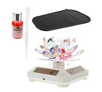 Gatuida Adornos De Loto Solar Para Coche Decoración De Cristal Giratorio Adorno De Loto Luz Para Aromaterapia Automotriz