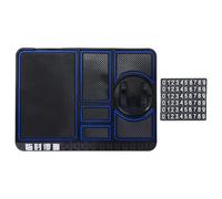 Gatuida Alfombrilla Antideslizante para Coche y Almacenamiento para Llaves y Gafas Soporte para Teléfono y, Material PVC Azul, Fijación Vertical en Salpicadero