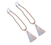 Gatuida Alzapaños de Cortina Trenzados con Borlas Hechas Mano de Cuerda Decorativa para Sala Dormitorio Baño y Oficina Soporte Funcional y Elegante para Cortinas