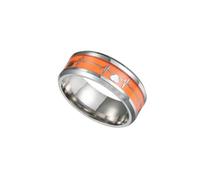 Gatuida Anillo De Dedo Unisex De Acero Inoxidable Diseño Electrocardiográfico, Luminoso y Elegante, Talla 7, Para Parejas y Uso Diario Fiestas y Reuniones