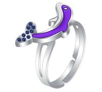 Gatuida Anillo de Emoción de Delfín Cambio de Color por Temperatura Ajustable Unisex Diseño Abierto y Moderno Aleación Resistente Anillo Divertido para Niños y Adolescentes