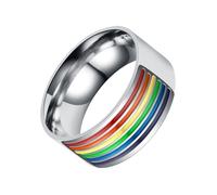 Gatuida Anillo Fiesta Bandera Lésbica Acero Inoxidable de Giratorio Diseño Único, Resistente al Agua y Adecuado para Gay y Bisexual