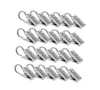 Gatuida Anillos con Clip para Cortinas De Níquel Satinado Resistentes Oxidación, Set De 20 Ganchos De Acero Chapado, Uso Clínicas, Hospitales, Oficinas y Hogares