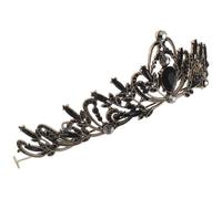 Gatuida Aro Barroco Negro de Boda para Mujer Tiara Vintage Pedrería de Imitación Accesorio Gótico Elegante para Fiesta y Ceremonia Tocado Medieval Princesa Diadema de Novia