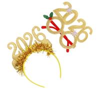 Gatuida Banda para Pelo y Gafas Doradas Accesorios Fiesta Nochevieja Cómodos con Números para Celebración Atrás y Fiesta de Año