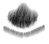 Gatuida Barba Postiza Ajustable de Cabello Humano Natural, Vello Facial Artificial Negro Realista para Disfraz de Halloween, Cosplay y Teatro, Bigote Falso Cómodo y Reutilizable