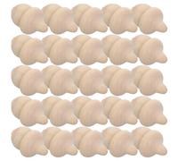 Gatuida Bellotas de Madera sin Terminar para Manualidades Diy, 25 Piezas Tamaño 36x24 Mm, Color Natural, Accesorio Decorativo Rústico para Pintura y Juguete para Hámster, Artesanía