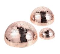 Gatuida Bolas de Discoteca de Media Esfera Adhesivas de Vidrio Espejo Rosa Dorado 10 15 20 Cm para Decoración de Fiesta Temática Años 70 y Ambientes Festivos