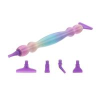 Gatuida Bolígrafo para Pintar Gemas de Imitación 6 Puntas Cabezal Plástico Mango Roscado Antideslizante Kit de Herramientas para Manualidades Artísticas y Decoración de Uñas Color