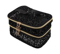 Gatuida Bolsa de Aseo Portátil de Malla con Doble Organizador Compacto para Maquillaje y Cuidado Estuche Pequeño para Viaje y Diario Femenino