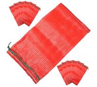 Gatuida Bolsa De Malla para Cebollas y Patatas 49x27 Cm De Polipropileno Rojo Cordón Ajustable Reutilizable para Almacenamiento y Transporte Agrícola Pack De 50 Unidades