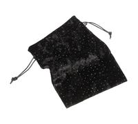 Gatuida Bolsa de Terciopelo con Cordón para de Tarot Dados y Joyería Ligera y Portátil Almacenamiento Multipropósito para Accesorios Diseño Decorativo Negro con Brillo de Estrellas