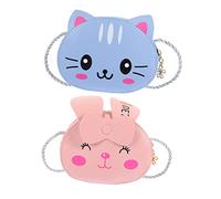 Gatuida Bolso Bandolera Portátil y Bien Organizado 2 Piezas Diseño de Dibujos Animados Mini Bolso de PU Cuero para Niños para Niñas y Niños en Exteriores