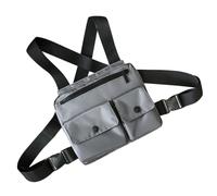 Gatuida Bolso De Pecho De Moda y Chaleco Hip-hop De Nailon Resistente Para Hombre, Bolsa Ligera Multifuncional Para Senderismo y Ciclismo, Color Gris Claro, Tamaño Compacto