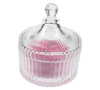 Gatuida Borla con Recipiente de Vidrio y Cómoda y Diseño Femenino con Lazo Rosa para Polvos Grande Extragrande para Aplicación de Base y Polvos Corporales
