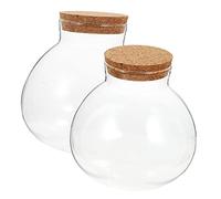Gatuida Botella para Micropaisaje 2 Pcs Contenedor Decorativo de para Plantas Esférico Diseño Elegante y Moderno Frasco de Bricolaje