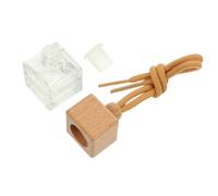 Gatuida Botellas de Aromaterapia para Coche de Vidrio y Madera, Colgante de Perfume Vacías, 10 Piezas, Decoración para Amantes del Coche