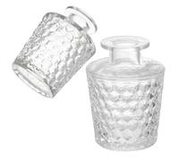 Gatuida Botellas Difusoras Vacías de Vidrio 2 Piezas 100 Ml 150 Ml para Aceites Esenciales Frascos Rellenables para Aromaterapia Diseño de Diamante Invertido Uso en Hogar y Oficina