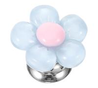 Gatuida Botón Pulsador para Inodoro con Diseño de Flor Azul Accesorio para Cisternas Herramienta Auxiliar para Descarga Doble y Funcional del Sanitario