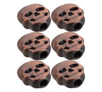 Gatuida Botones de Clavija de Guitarra Metálicos Diseño de Calavera Cobre Rojo, 6 Piezas Pequeñas para Afinadores Acústicos y Eléctricos, Reemplazo Duradero para Accesorios de