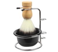 Gatuida Brocha y Bol para Afeitar con Soporte de Acero Inoxidable Kit de Accesorios para Afeitado Tradicional Masculino Diseño Ergonómico y Elegante para Espuma Rica y Exfoliación Suave