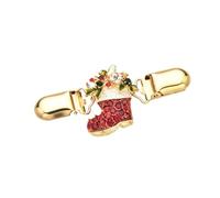 Gatuida Broche Clip para Suéter Navideño de Aleación Accesorio para Chal y Camisa Pinza Decorativa para Jersey Navidad Mujer Diseño Temático de Bota de Nieve Obsequio Navidad Acabado