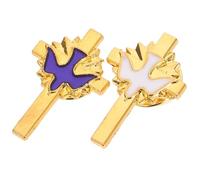 Gatuida Broche Cruz y Paloma Paz Vintage Aleación Duradera Femenino Fiesta Comunión Bautizo Símbolo Religioso 2 Piezas Color Claro y Azul