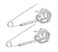 Gatuida Broche de Aleación Gemas de Imitación, Pin de Solapa para Ropa de Mujer, 2 Piezas Blanco K, Accesorio Multifuncional para Suéter, Chal y Cardigan, Decoración Elegante y Versátil