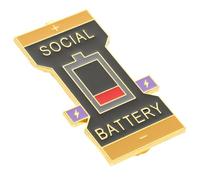 Gatuida Broche De Batería Social Pin De Moda Para Mujer De Energía Broche De Solapa Creativo Accesorio Para Vestir