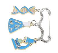 Gatuida Broche de Ciencia Diseño de Microscopio y Doble Hélice de Adn, Pin de Esmalte Metálico, Accesorio para Mochila y Bolso, Prendedor Único para Fiesta y Vuelta al Cole, 1 Unidad