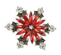 Gatuida Broche de Copo de Nieve Navideño para Mujer, Accesorio Festivo de Aleación Gemas de Imitación, Pin Ligero para Suéter o Vestido, Joyería de Invierno para Fiestas y Celebraciones
