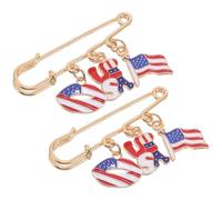 Gatuida Broche de Solapa Bandera Ondeante de Estados Unidos, Pin Patriótico 2 Piezas, Cierre Seguro y Ligero para Eventos Escolares, Día Independencia y Uso Diario
