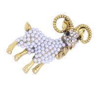 Gatuida Broche de Solapa de Oveja con Perlas y Pin Decorativo para Bufanda Chal Abrigo y Sombrero Accesorio Estético para Mujer